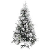 Kerstboom Met Dennenappels En Sneeuw 195 Cm Pvc En Pe Lichtgrijs