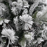 Kerstboom Met Dennenappels En Sneeuw 195 Cm Pvc En Pe Lichtgrijs