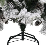 Kerstboom Met Dennenappels En Sneeuw 195 Cm Pvc En Pe Lichtgrijs