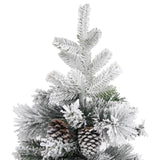 Kerstboom Met Dennenappels En Sneeuw 195 Cm Pvc En Pe Lichtgrijs