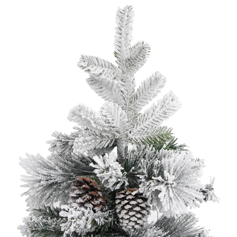 Kerstboom Met Dennenappels En Sneeuw 195 Cm Pvc En Pe Lichtgrijs