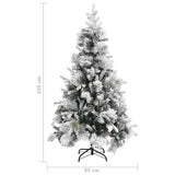 Kerstboom Met Dennenappels En Sneeuw 195 Cm Pvc En Pe Lichtgrijs