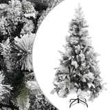 Kerstboom Met Dennenappels En Sneeuw 195 Cm Pvc En Pe Lichtgrijs