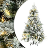 Kerstboom Met Led En Dennenappels En Sneeuw 195 Cm Pvc En Pe