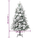Kerstboom Met Led En Dennenappels En Sneeuw 195 Cm Pvc En Pe