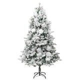 Kerstboom Met Led En Dennenappels En Sneeuw 195 Cm Pvc En Pe