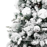 Kerstboom Met Led En Dennenappels En Sneeuw 195 Cm Pvc En Pe