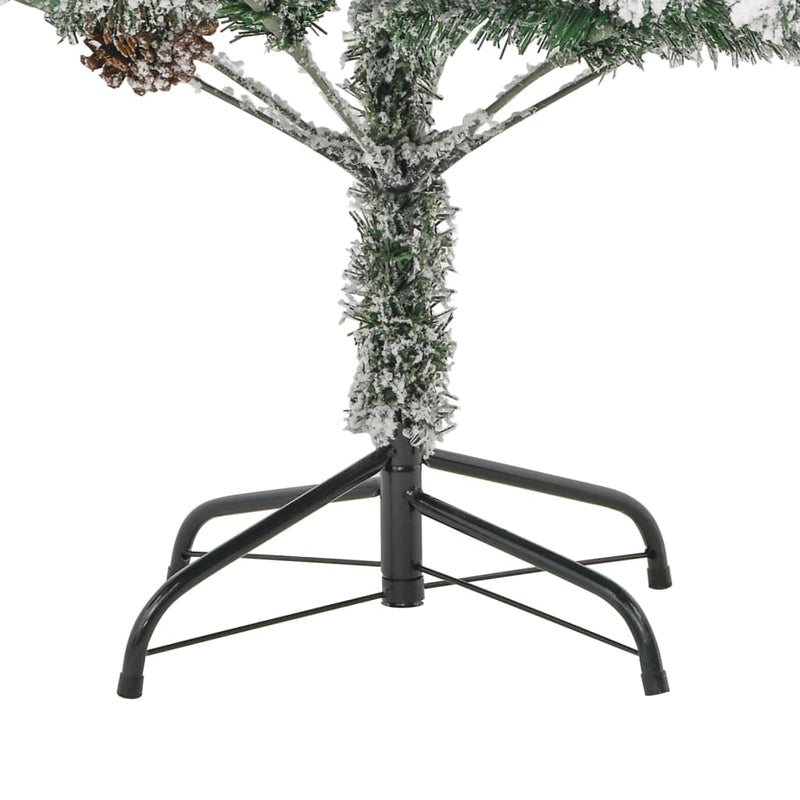 Kerstboom Met Led En Dennenappels En Sneeuw 195 Cm Pvc En Pe
