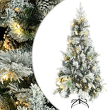 Kerstboom Met Led En Dennenappels En Sneeuw 195 Cm Pvc En Pe