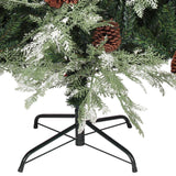 Kerstboom Met Led En Dennenappels 120 Cm Pvc En Pe Groen En Wit