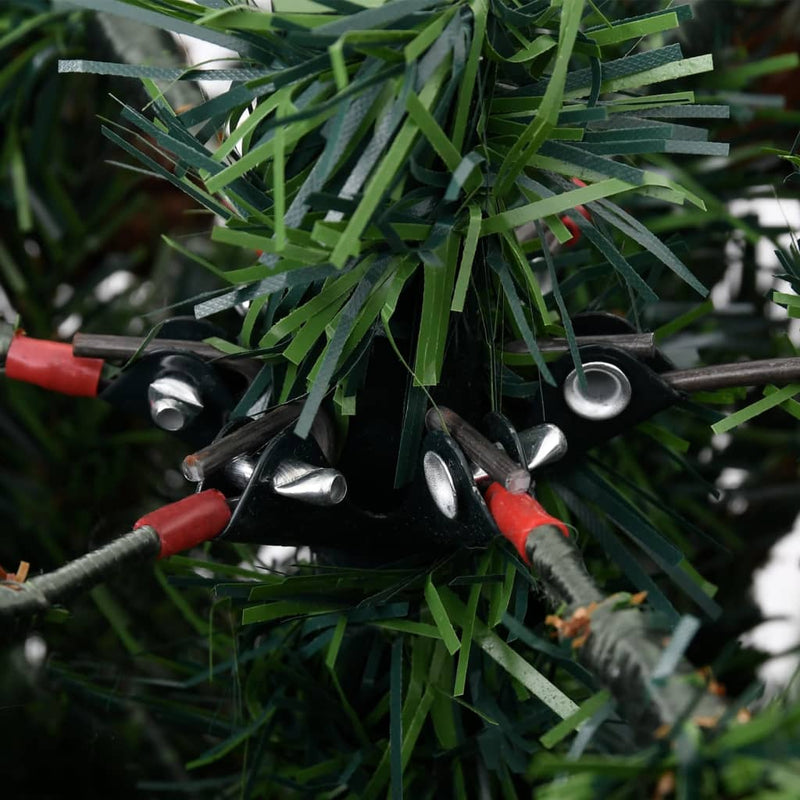 Kerstboom Met Led En Dennenappels 120 Cm Pvc En Pe Groen En Wit