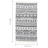 Vloerkleed 120X180 Cm Katoen Zwart En Wit