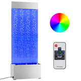Bubbelzuil Met Rgb Led's 110 Cm Roestvrij Staal En Acryl