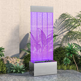 Bubbelzuil Met Rgb Led's 110 Cm Roestvrij Staal En Acryl