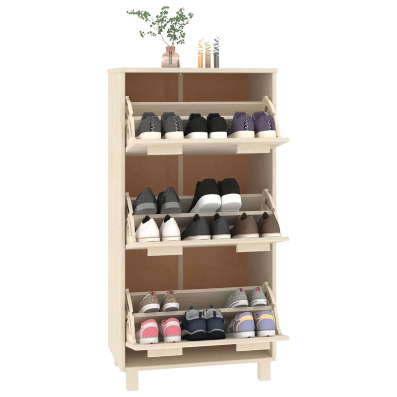 Schoenenkast Hamar 59,5X35X117 Cm Grenenhout