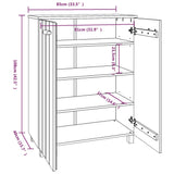 Schoenenkast Hamar 85X40X108 Cm Massief Grenenhout