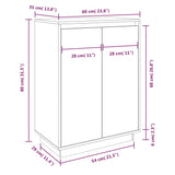 Schoenenkast 60X35X80 Cm Massief Grenenhout