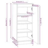 Schoenenkast 35X35X80 Cm Massief Grenenhout