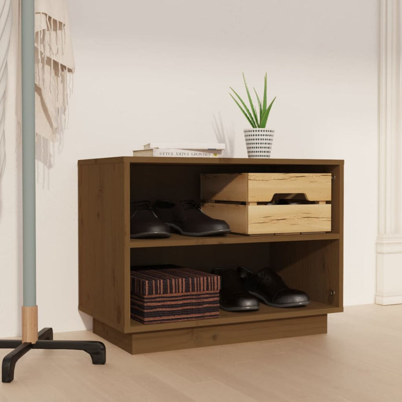 Schoenenkast 60X34X45 Cm Massief Grenenhout