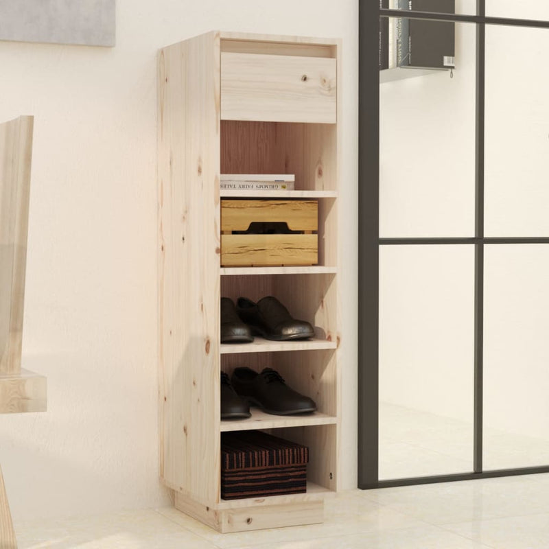 Schoenenkast 30X34X105 Cm Massief Grenenhout