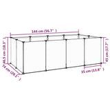 Dierenhok Klein 144X74X46,5 Cm Polypropeen En Staal