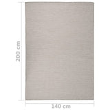 Buitenkleed Platgeweven 140X200 Cm Lichtgrijs