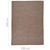 Buitenkleed Platgeweven 200X280 Cm Bruin Grijs Sonoma