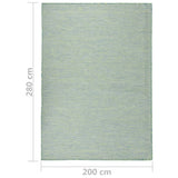 Buitenkleed Platgeweven 200X280 Cm Turquoise