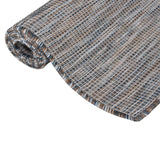 Buitenkleed Platgeweven 80X150 Cm Bruin En Blauw