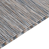 Buitenkleed Platgeweven 80X150 Cm Bruin En Blauw