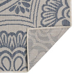 Buitenkleed Met Patroon Platgeweven 140X200 Cm Blauw Grijs