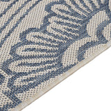 Buitenkleed Met Patroon Platgeweven 140X200 Cm Blauw Grijs