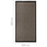 Buitenkleed Platgeweven 100X200 Cm Donkerbruin