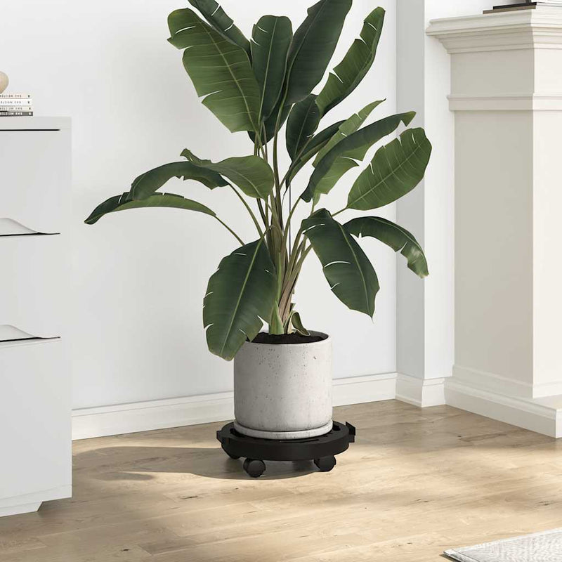 Plantentrolley Met Wielen 170 Kg Diameter 30 Cm Zwart