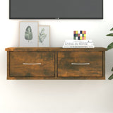Wandkast 60X26X18,5 Cm Bewerkt Hout Artisanaal Eikenkleur