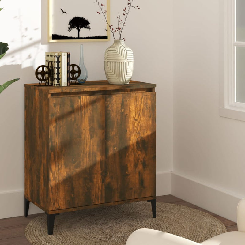 Dressoir 60X35X70 Cm Bewerkt Hout Artisanaal Eikenkleur