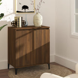 Dressoir 60X35X70 Cm Bewerkt Hout Artisanaal Eikenkleur
