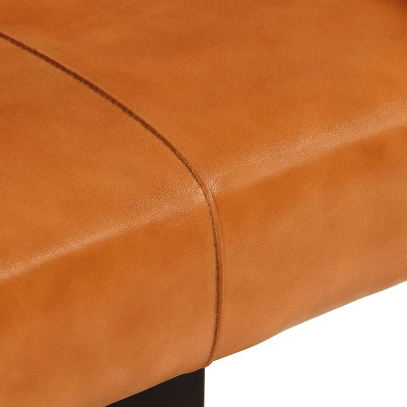Bankje 110 Cm Echt Geitenleer Zwart En Bruin