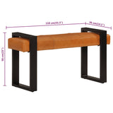 Bankje 110 Cm Echt Geitenleer Zwart En Bruin