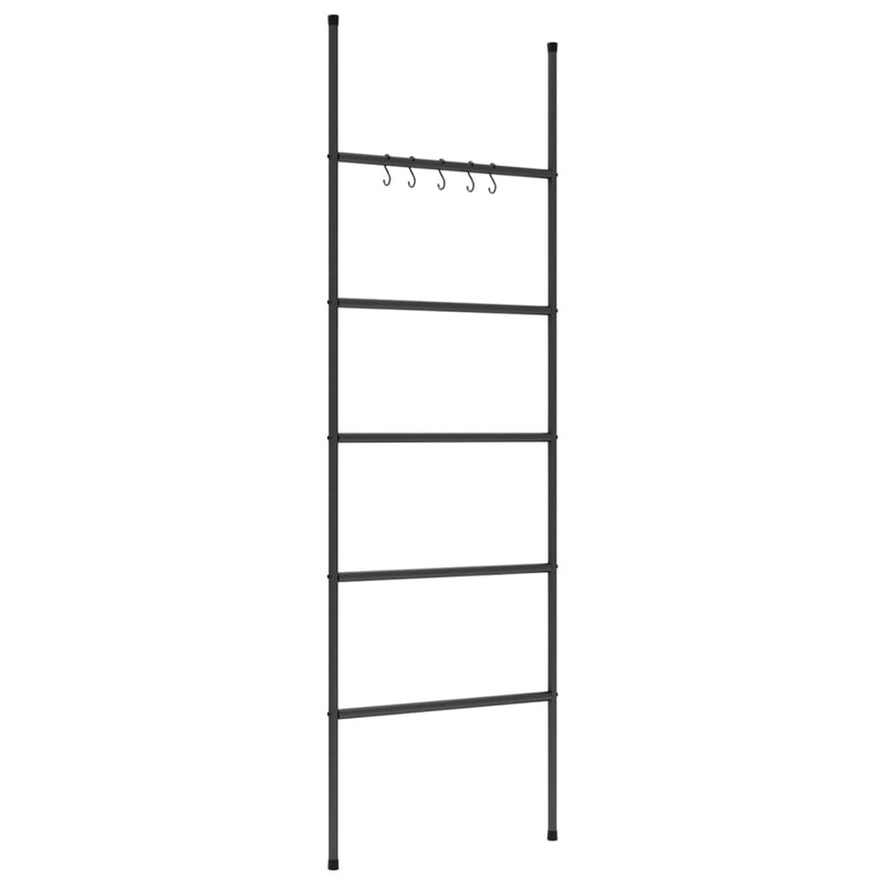 Handdoekenrek Ladder Met 5 Lagen 58X175 Cm Ijzer Zwart