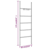 Handdoekenrek Ladder Met 5 Lagen 58X175 Cm Ijzer Zwart