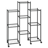 Bloemenstandaard Met Wielen 83X25X103,5 Cm Ijzer Zwart