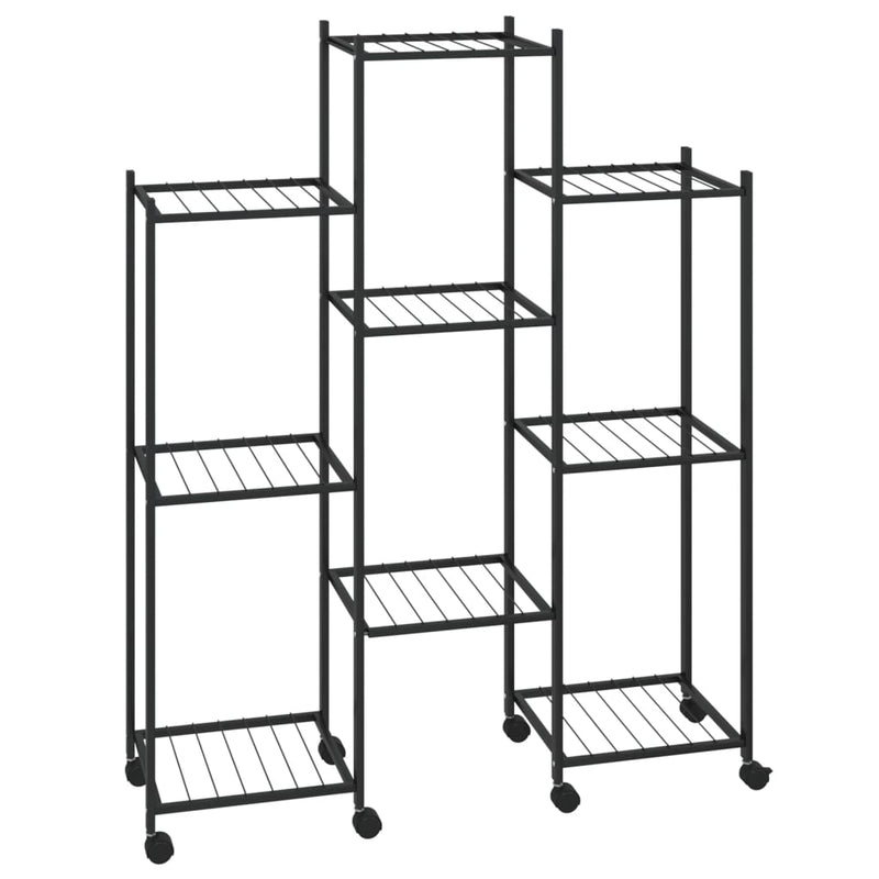 Bloemenstandaard Met Wielen 83X25X103,5 Cm Ijzer Zwart