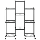 Bloemenstandaard Met Wielen 83X25X103,5 Cm Ijzer Zwart