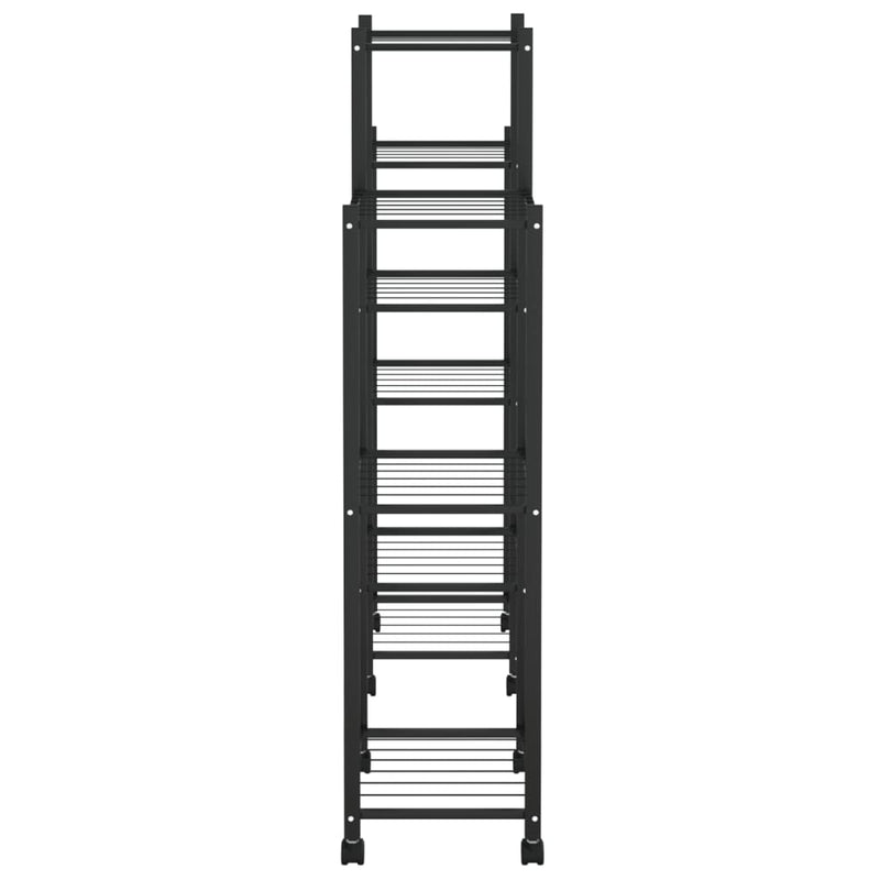 Bloemenstandaard Met Wielen 83X25X103,5 Cm Ijzer Zwart