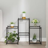 Bloemenstandaard 83X25X60 Cm Ijzer Zwart