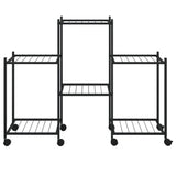 Bloemenstandaard Met Wielen 83X25X63,5 Cm Ijzer Zwart