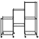 Bloemenstandaard Met Wielen 83X25X83,5 Cm Ijzer Zwart