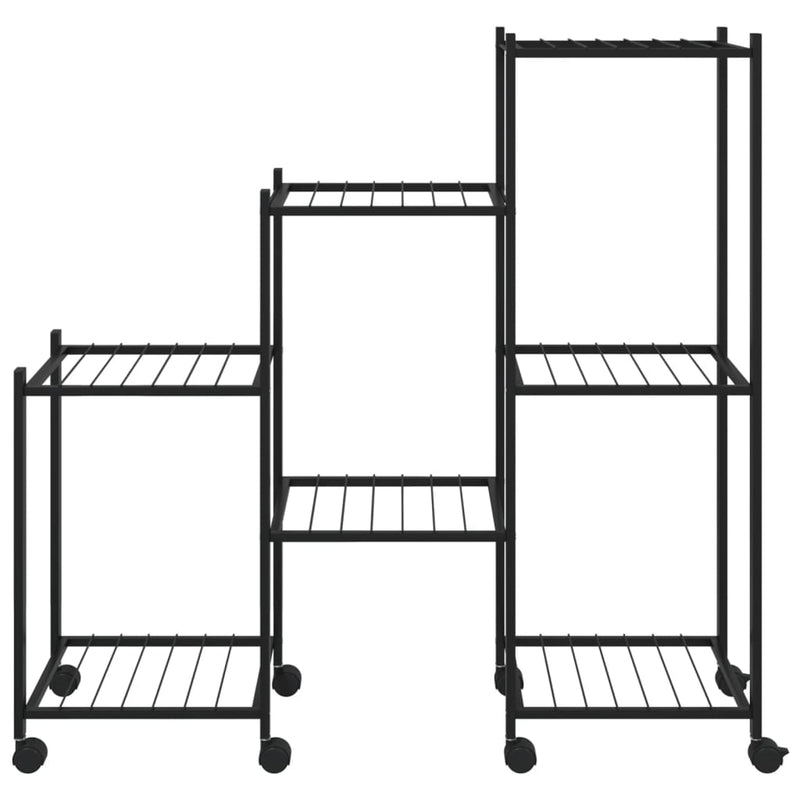 Bloemenstandaard Met Wielen 83X25X83,5 Cm Ijzer Zwart
