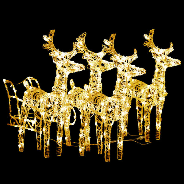 Kerstversiering Rendieren En Slee 240 Led's Acryl
